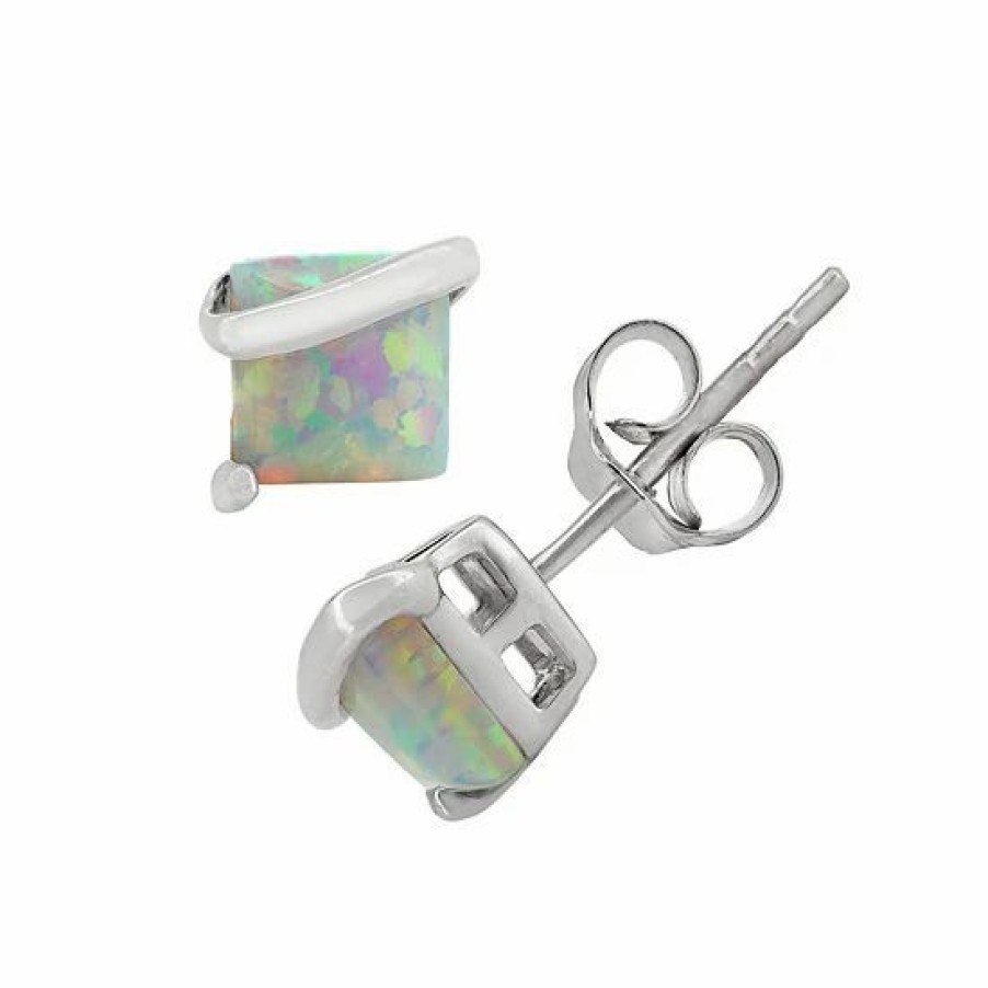 * Designs By Gioelli Lab-Created Opal Sterling Silver Stud Earrings | Jewelry