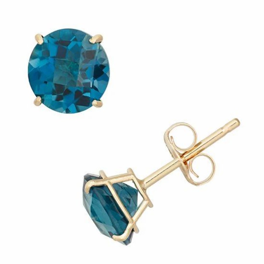 * Designs By Gioelli London Blue Topaz 10K Gold Stud Earrings | Jewelry