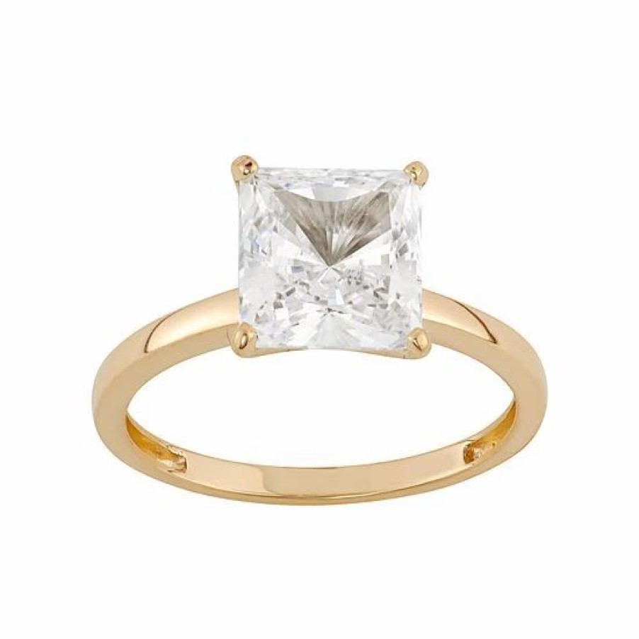 * Designs By Gioelli Cubic Zirconia Solitaire Engagement Ring In 10K Gold | Jewelry