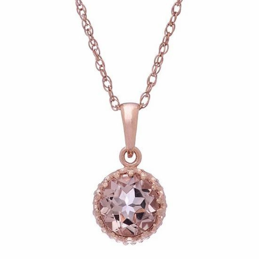 * Designs By Gioelli 14K Rose Gold Over Silver Simulated Morganite Pendant | Jewelry