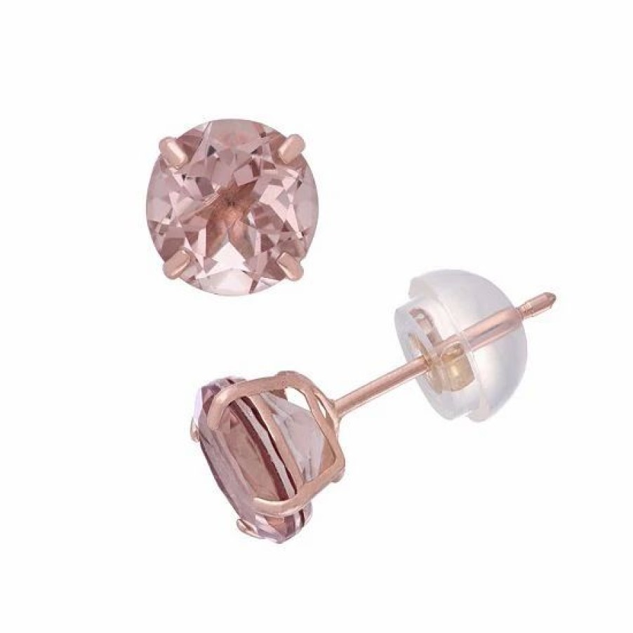 * Designs By Gioelli 14K Rose Gold Simulated Morganite Doublet Stud Earrings | Jewelry