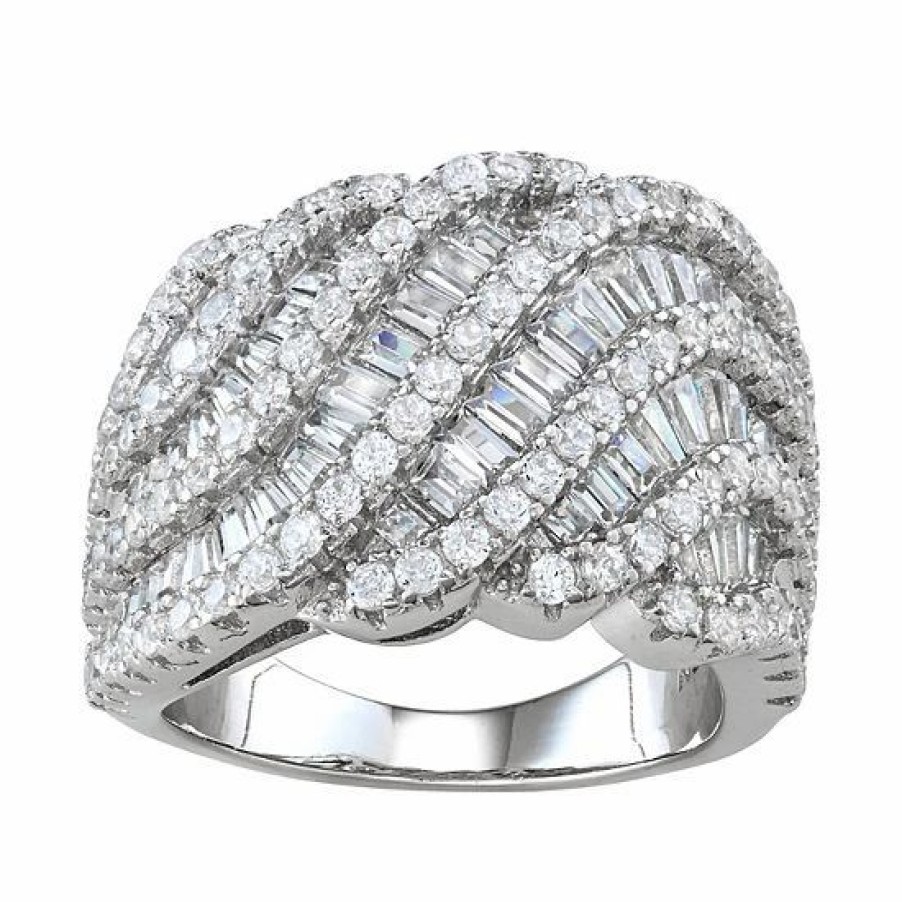 * Designs By Gioelli Sterling Silver Cubic Zirconia Layered Wave Ring | Jewelry