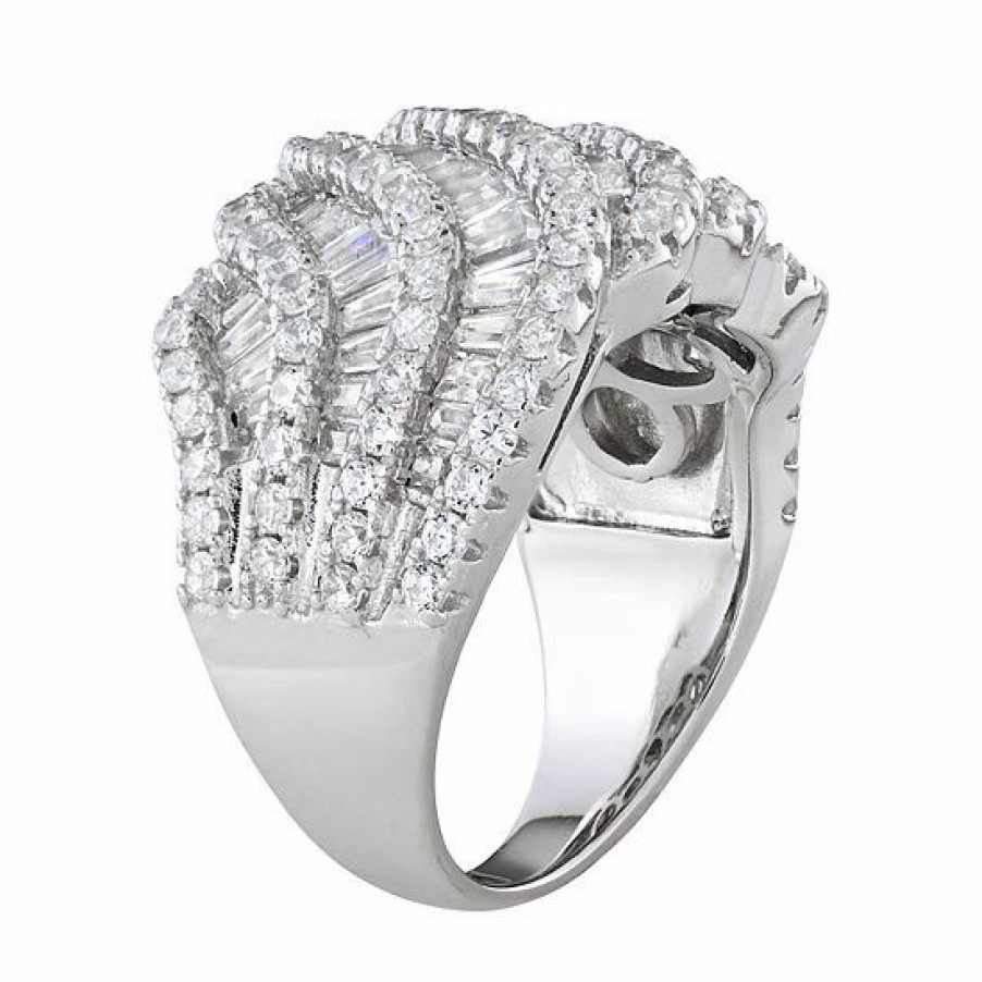 * Designs By Gioelli Sterling Silver Cubic Zirconia Layered Wave Ring | Jewelry