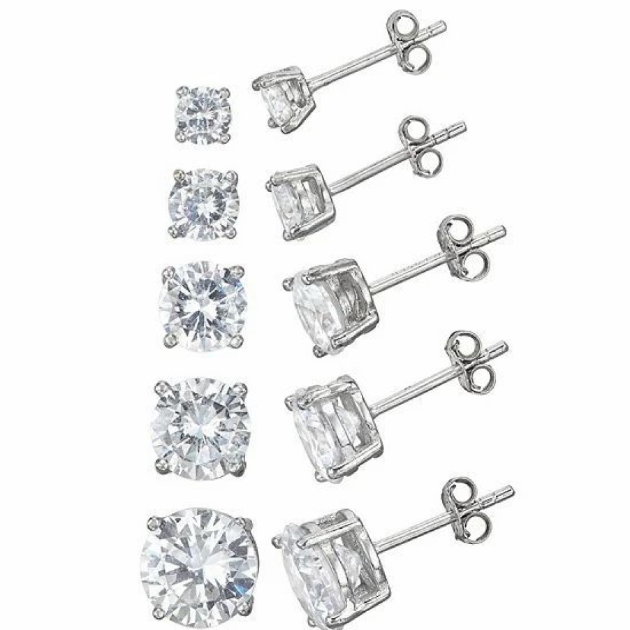 * Designs By Gioelli Cubic Zirconia Sterling Silver Stud Earring Set | Jewelry