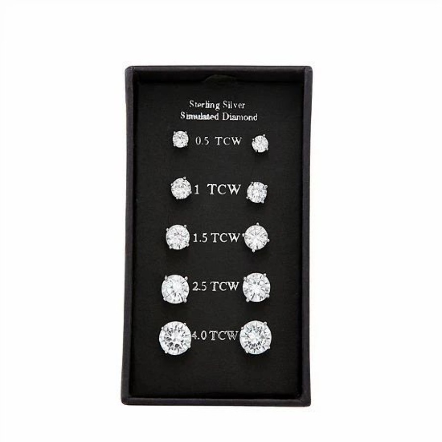 * Designs By Gioelli Cubic Zirconia Sterling Silver Stud Earring Set | Jewelry