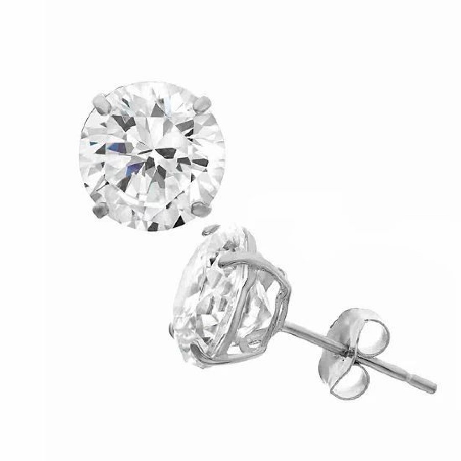 * Designs By Gioelli Men'S Sterling Silver Cubic Zirconia Round Stud Earrings | Jewelry