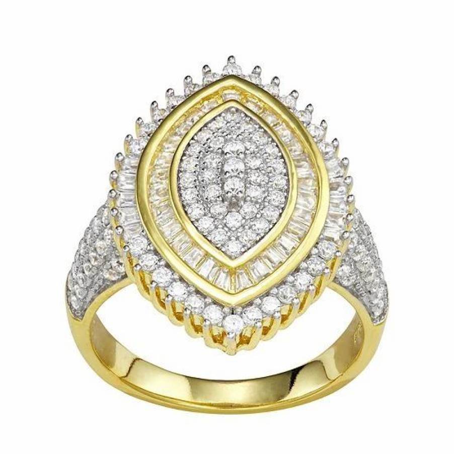 * Designs By Gioelli 14K Gold Plated Silver Cubic Zirconia Marquise Ring | Jewelry