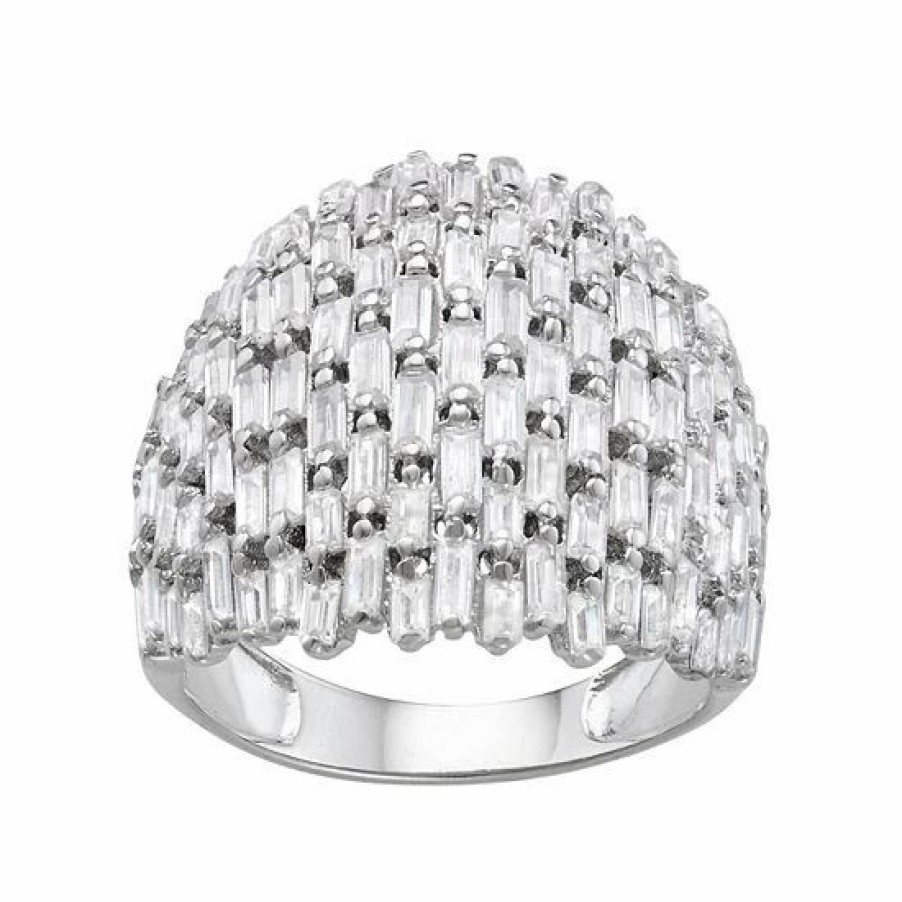 * Designs By Gioelli Sterling Silver Cubic Zirconia Baguette Dome Ring | Jewelry