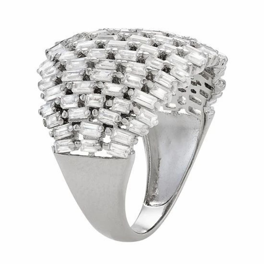 * Designs By Gioelli Sterling Silver Cubic Zirconia Baguette Dome Ring | Jewelry