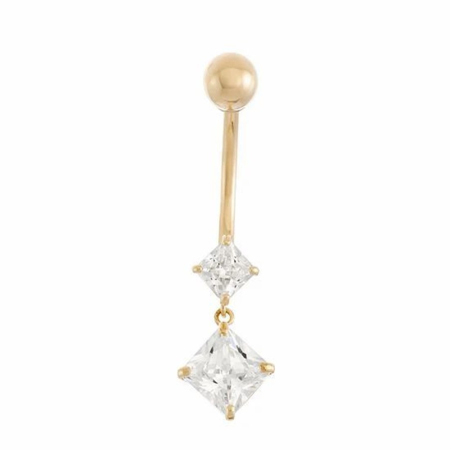 * Designs By Gioelli 10K Gold Cubic Zirconia Belly Ring | Jewelry