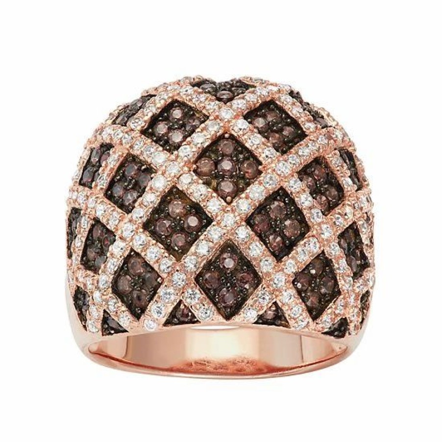 * Designs By Gioelli 14K Rose Gold Over Silver Cubic Zirconia Lattice Ring | Jewelry