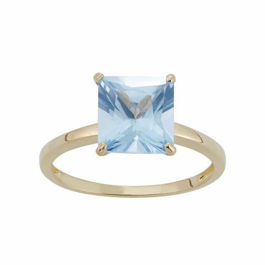 * Designs By Gioelli Lab-Created Aquamarine 10K Gold Ring | Jewelry