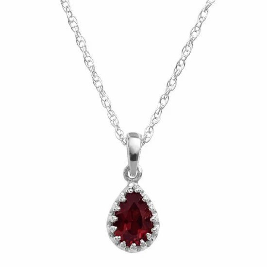 * Designs By Gioelli Sterling Silver Garnet Teardrop Pendant | Jewelry