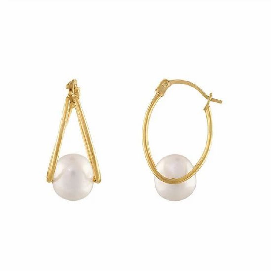 * Designs By Gioelli 14K Gold Gemstone Capture Hoop Earrings | Jewelry