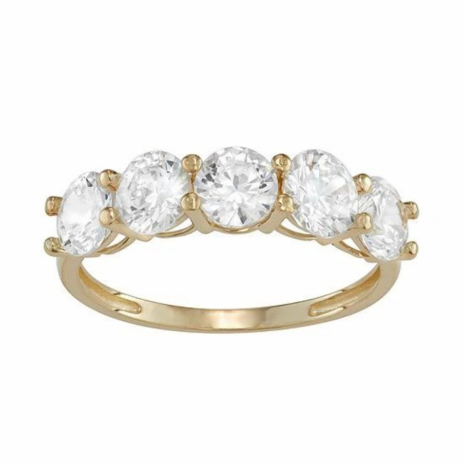 * Designs By Gioelli 10K Gold 5-Stone Cubic Zirconia Ring | Jewelry