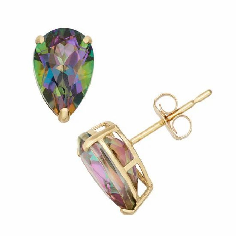 * Designs By Gioelli Mystic Topaz 10K Gold Teardrop Stud Earrings | Jewelry