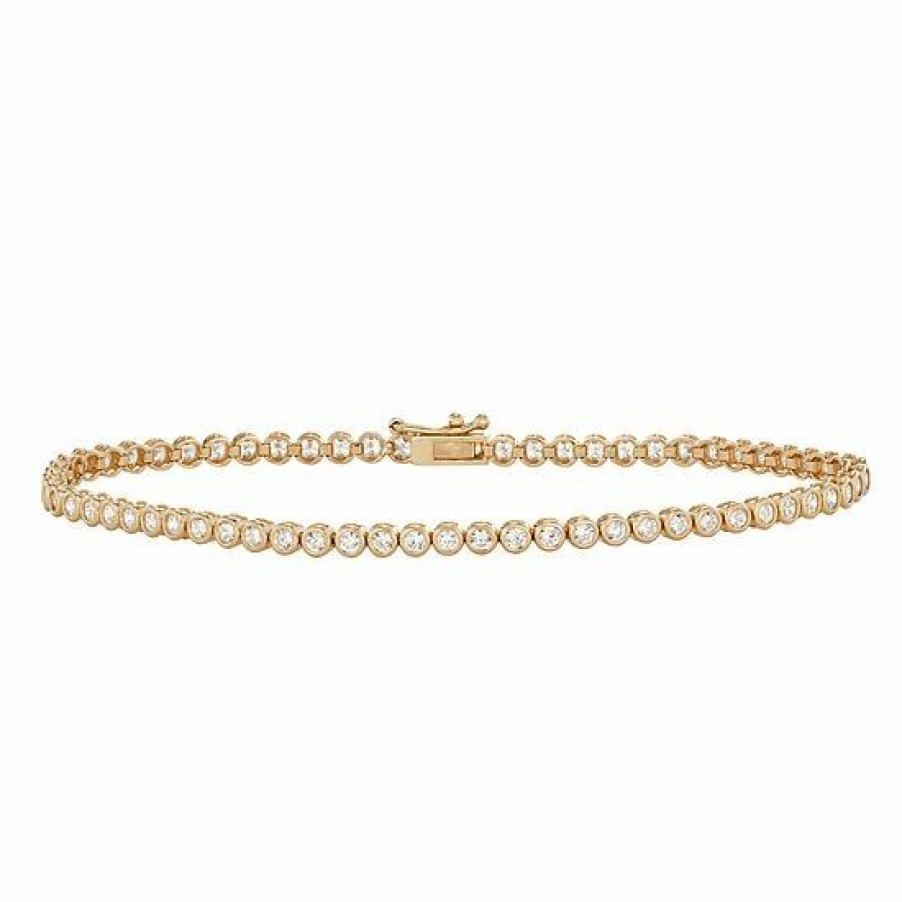 * Designs By Gioelli 10K Gold Bezel Set Cubic Zirconia Tennis Bracelet | Jewelry