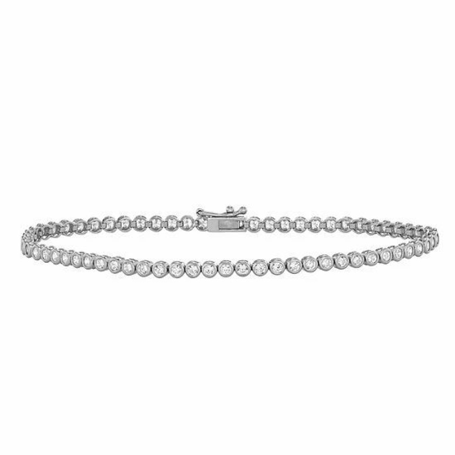 * Designs By Gioelli 10K Gold Bezel Set Cubic Zirconia Tennis Bracelet | Jewelry