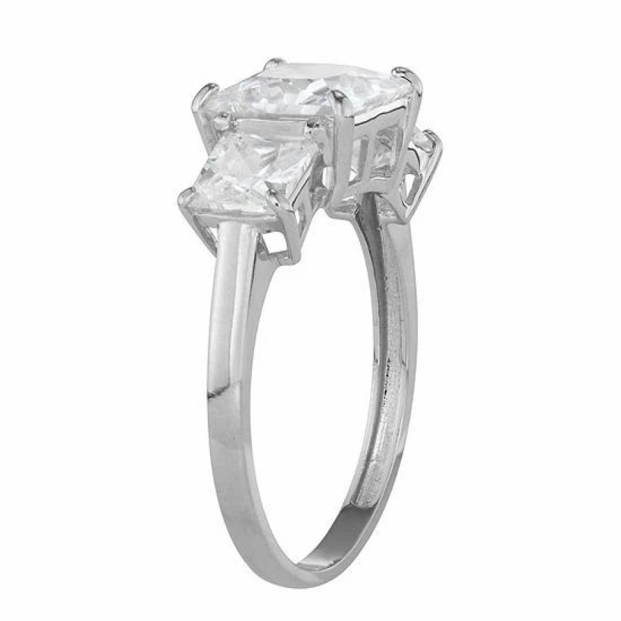 * Designs By Gioelli 10K Gold 3-Stone Princess Cut Cubic Zirconia Ring | Jewelry