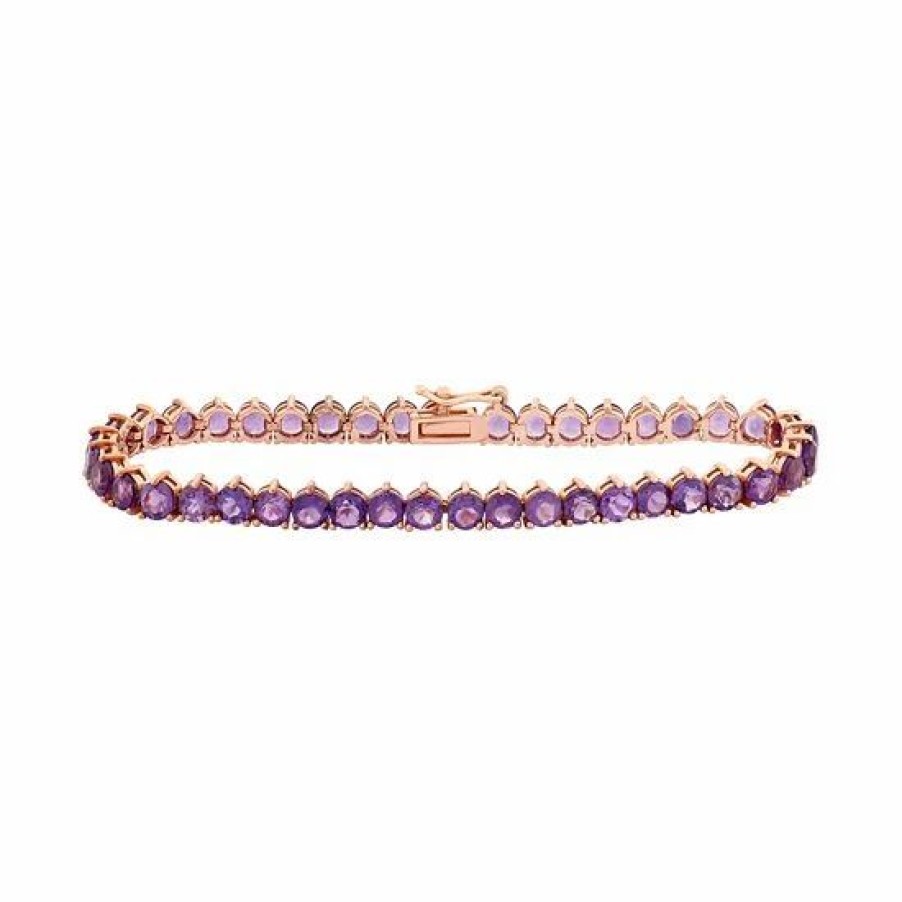 * Designs By Gioelli 14K Rose Gold Over Silver Amethyst Tennis Bracelet | Jewelry