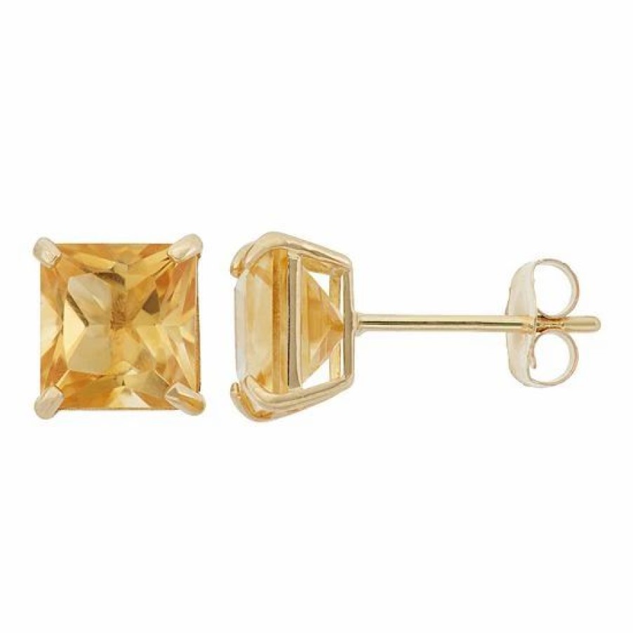 * Designs By Gioelli Citrine 10K Gold Stud Earrings | Jewelry