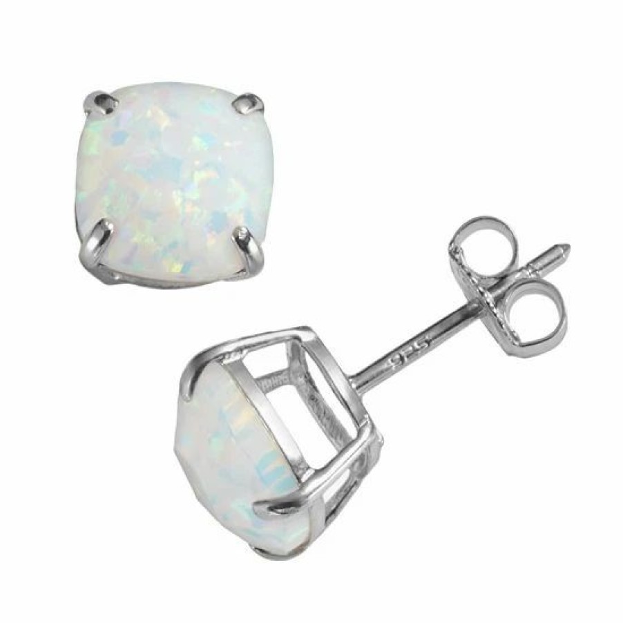 * Designs By Gioelli Sterling Silver Lab-Created Opal Stud Earrings | Jewelry