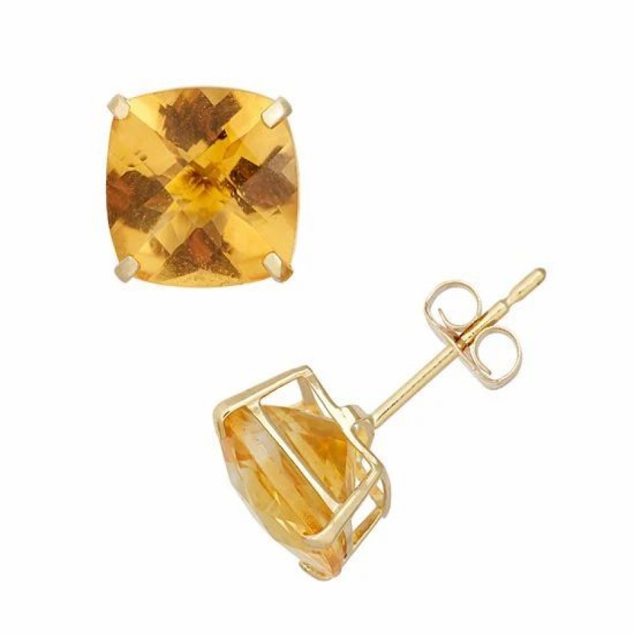 * Designs By Gioelli Citrine 10K Gold Stud Earrings | Jewelry