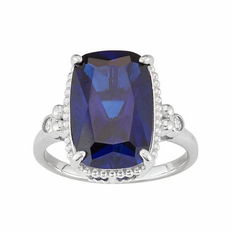 * Designs By Gioelli Sterling Silver Lab-Created Blue & White Sapphire Ring | Jewelry