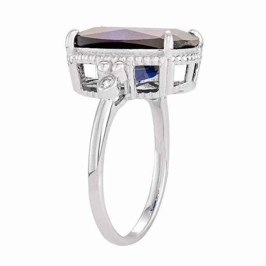 * Designs By Gioelli Sterling Silver Lab-Created Blue & White Sapphire Ring | Jewelry