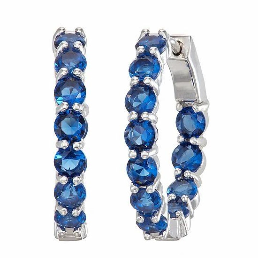 * Designs By Gioelli Sterling Silver Simulated Gemstone Hoop Earrings | Jewelry