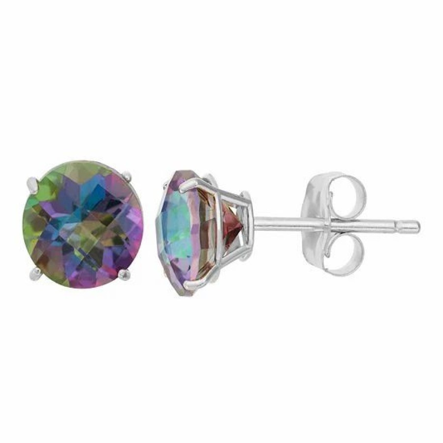 * Designs By Gioelli Mystic Topaz 10K White Gold Stud Earrings | Jewelry