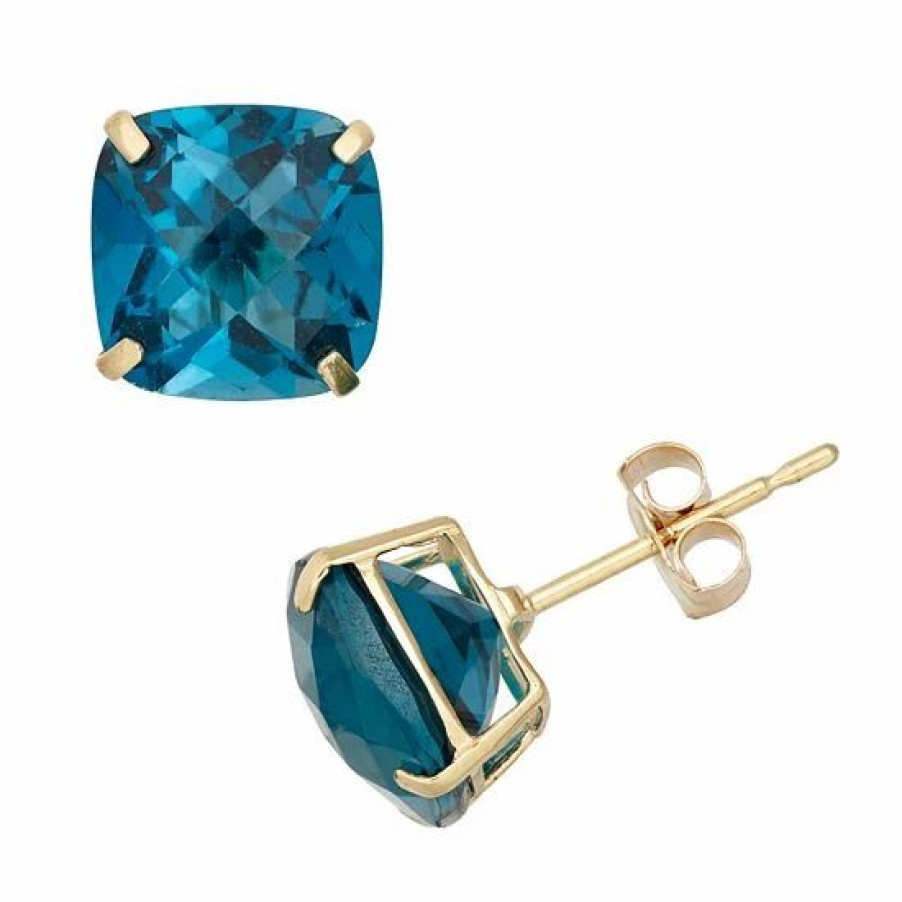 * Designs By Gioelli London Blue Topaz 10K Gold Stud Earrings | Jewelry