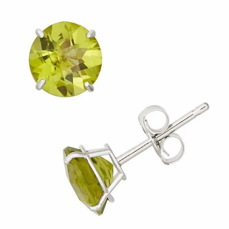 * Designs By Gioelli Peridot 10K White Gold Stud Earrings | Jewelry