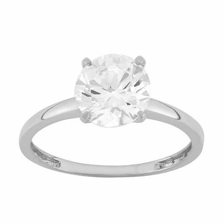 * Designs By Gioelli 14K Gold 8Mm Cubic Zirconia Solitaire Ring | Jewelry