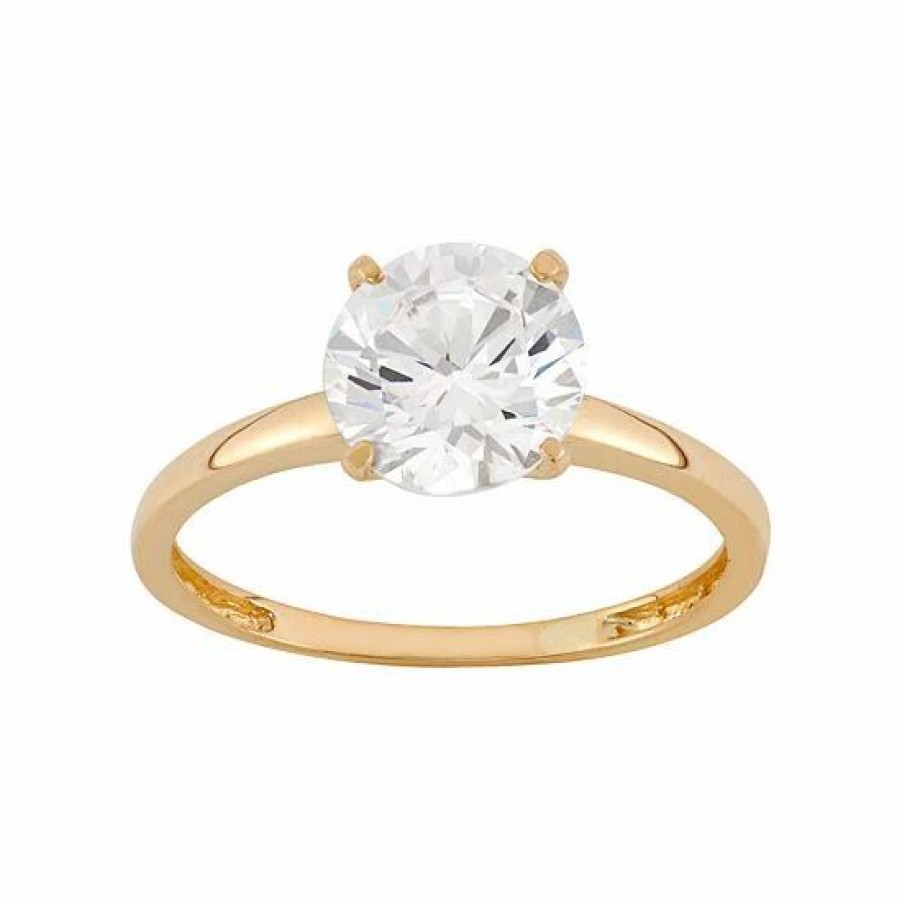 * Designs By Gioelli Cubic Zirconia Solitaire Engagement Ring In 10K Gold | Jewelry