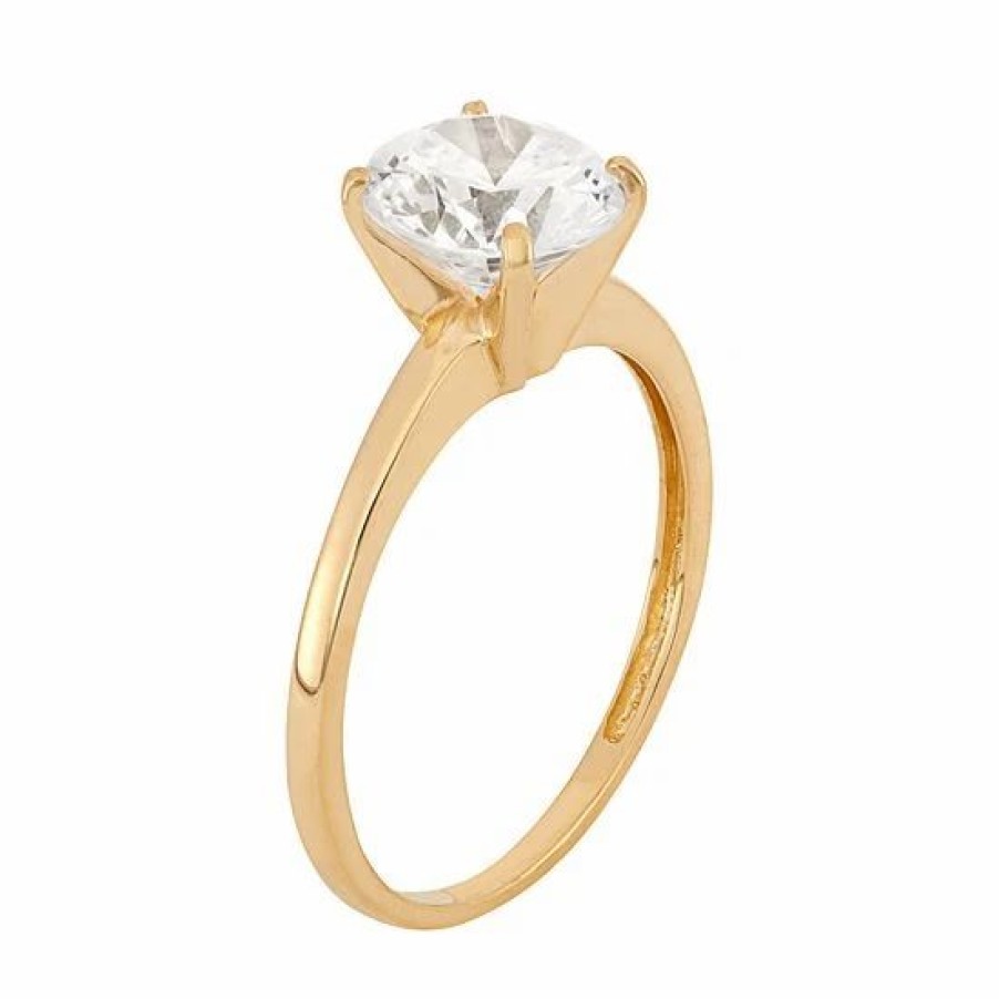 * Designs By Gioelli Cubic Zirconia Solitaire Engagement Ring In 10K Gold | Jewelry