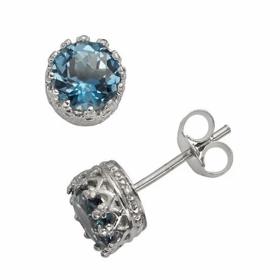 * Designs By Gioelli Sterling Silver London Blue Topaz Stud Earrings | Jewelry