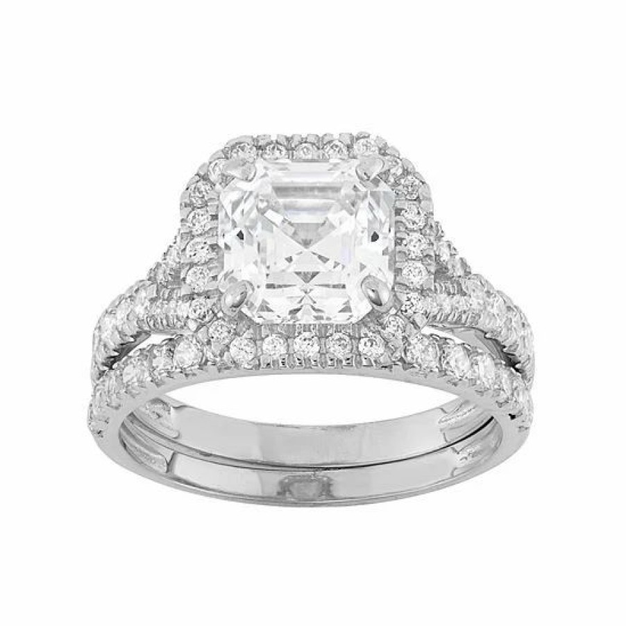 * Designs By Gioelli Cubic Zirconia Halo Engagement Ring Set In 10K Gold | Jewelry