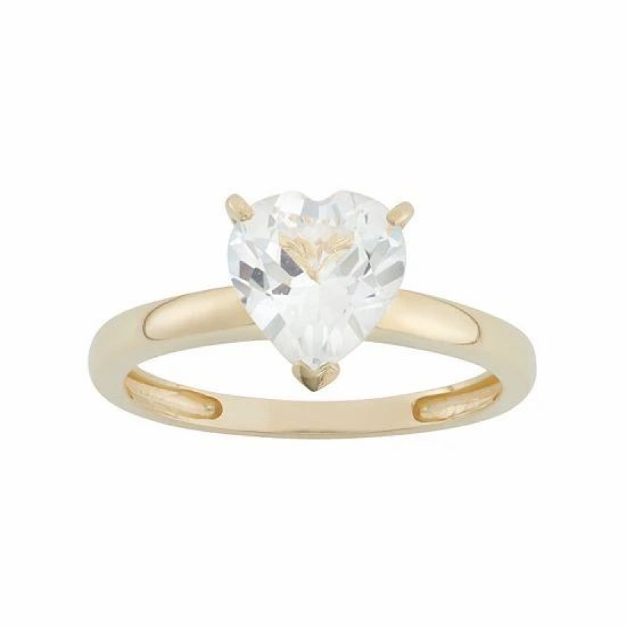 * Designs By Gioelli Lab-Created White Sapphire 10K Gold Heart Ring | Jewelry