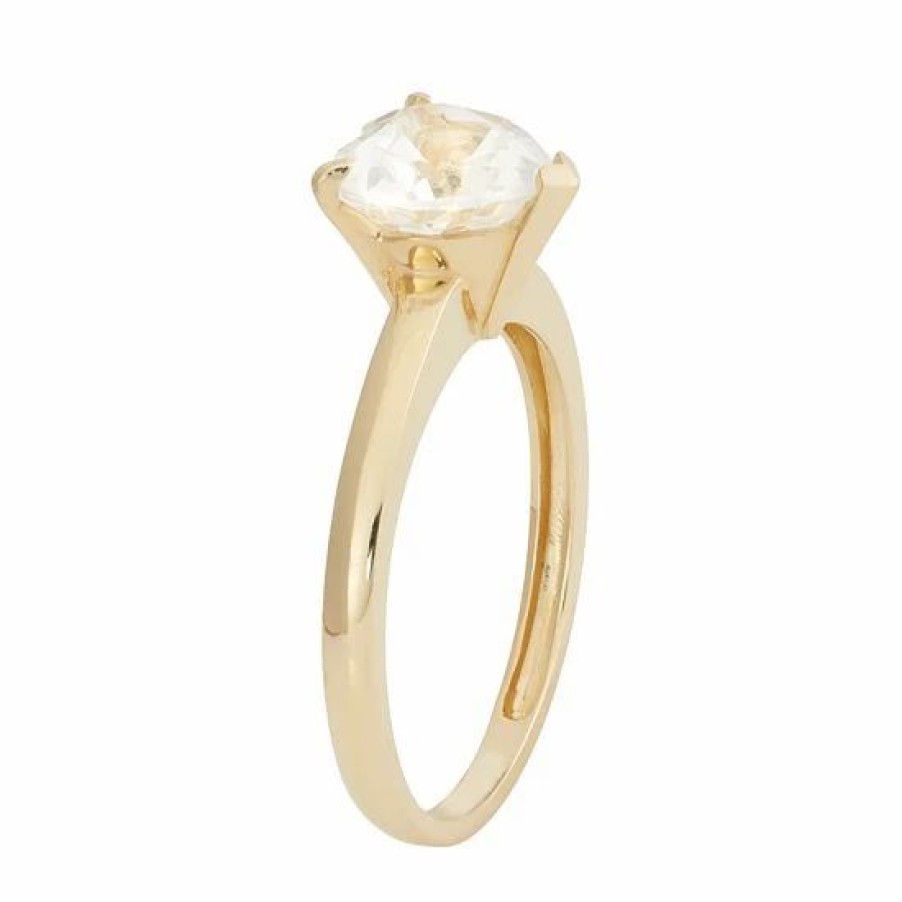 * Designs By Gioelli Lab-Created White Sapphire 10K Gold Heart Ring | Jewelry