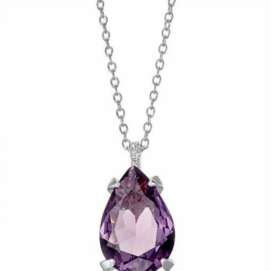 * Designs By Gioelli Sterling Silver Simulated Gemstone Teardrop Pendant | Jewelry