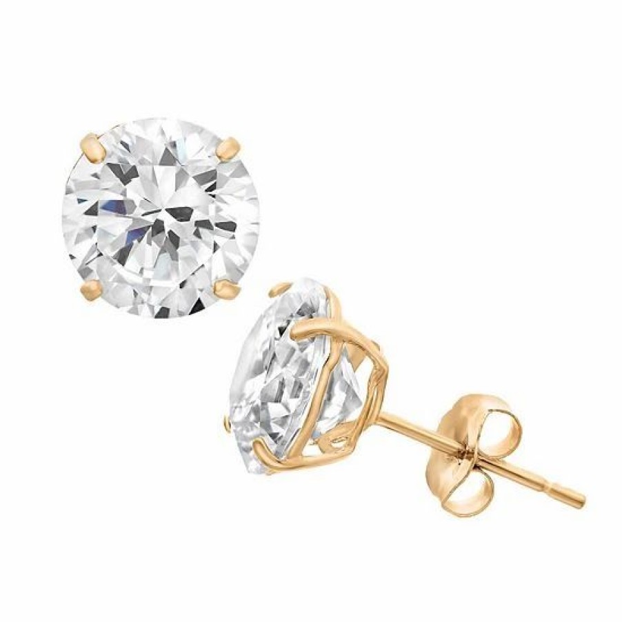 * Designs By Gioelli 14K Gold 6Mm Cubic Zirconia Stud Earrings | Jewelry