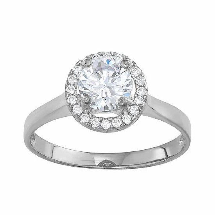 * Designs By Gioelli 10K Gold Cubic Zirconia Halo Ring | Jewelry