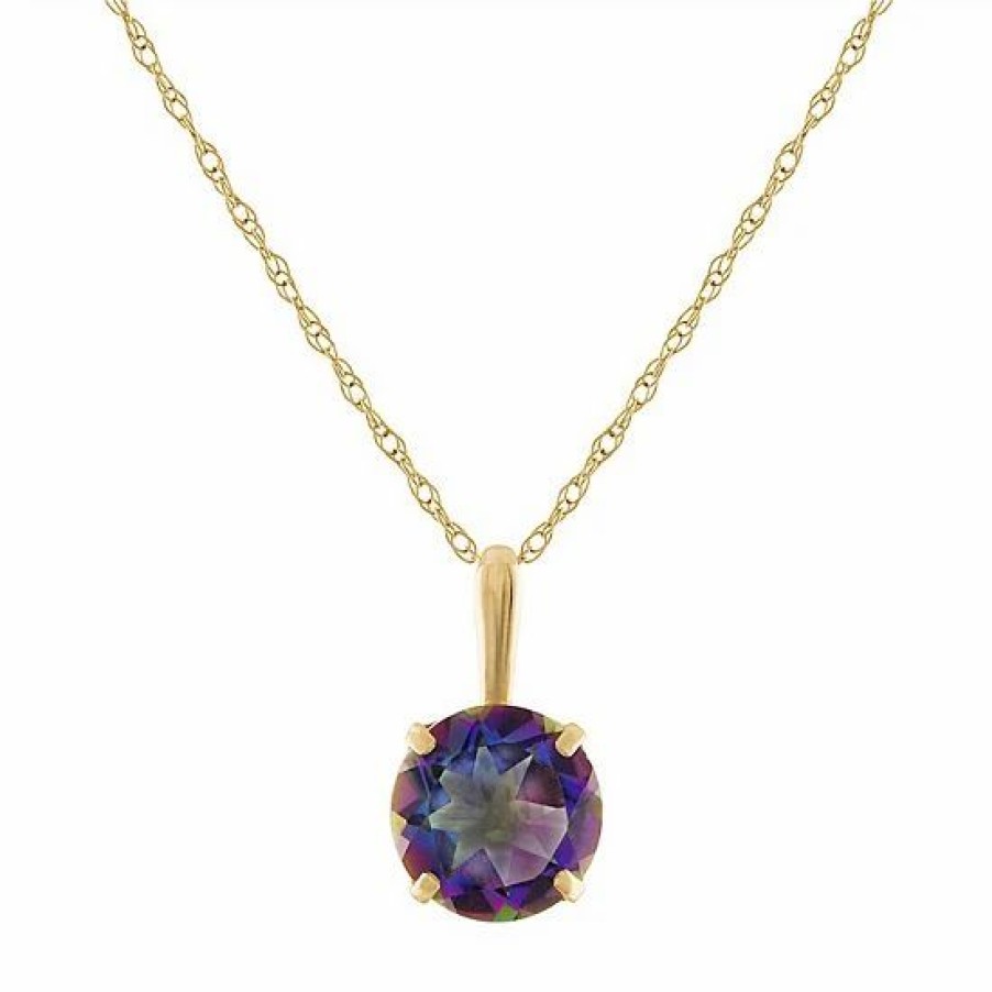 * Designs By Gioelli 10K Gold Gemstone Solitaire Pendant Necklace | Jewelry