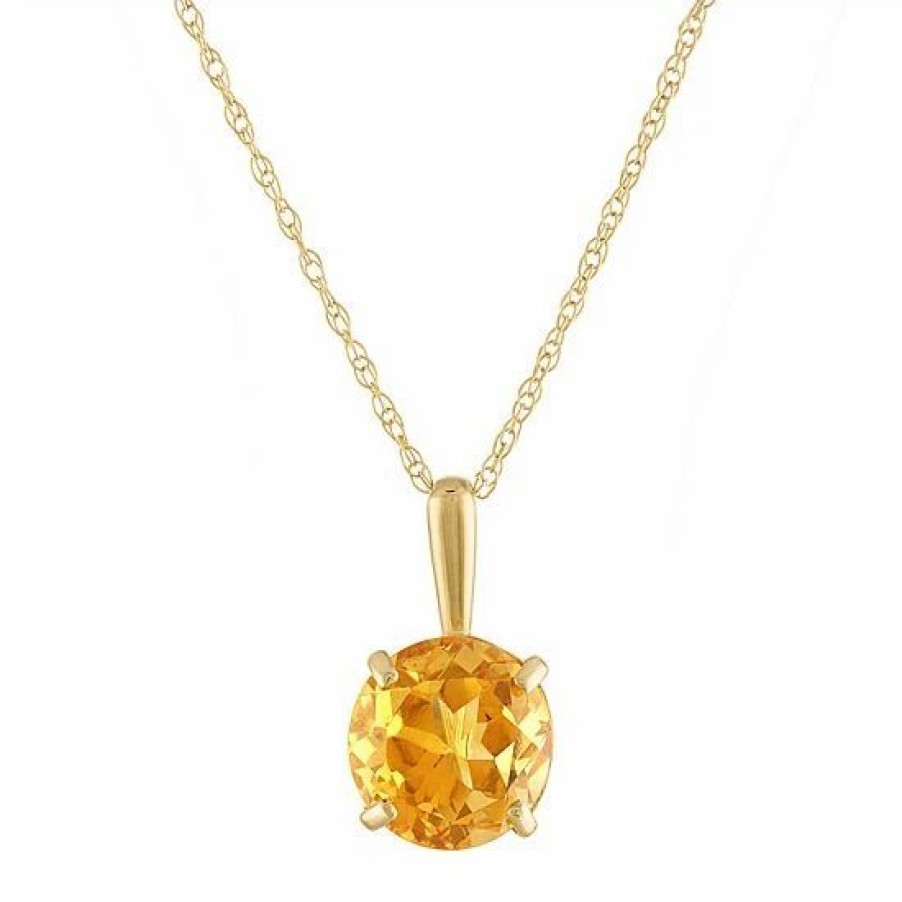 * Designs By Gioelli 10K Gold Gemstone Solitaire Pendant Necklace | Jewelry