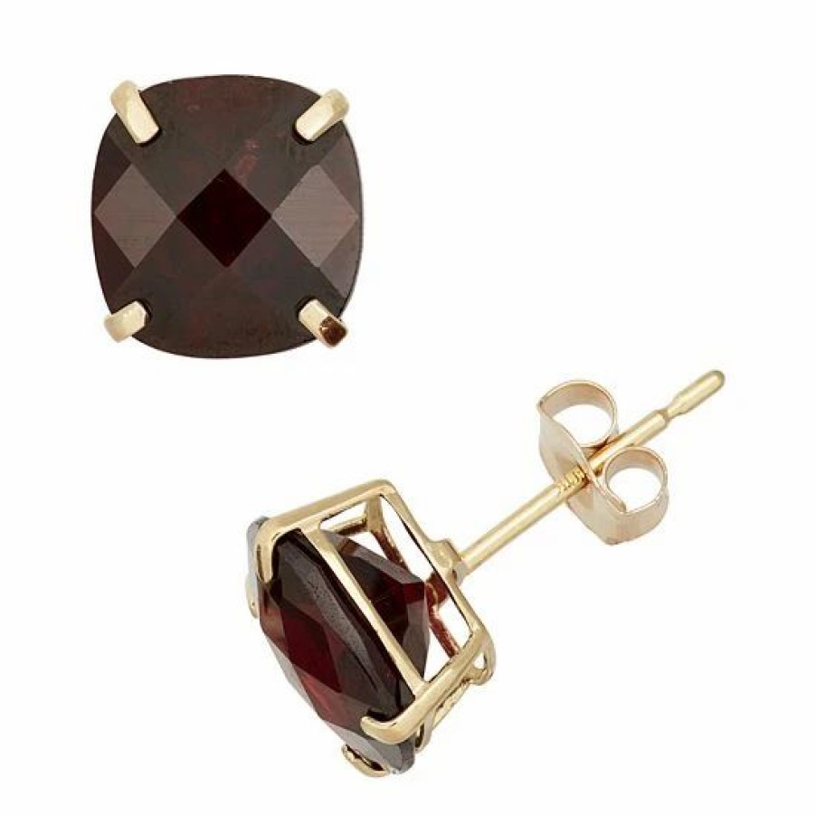 * Designs By Gioelli Garnet 10K Gold Stud Earrings | Jewelry