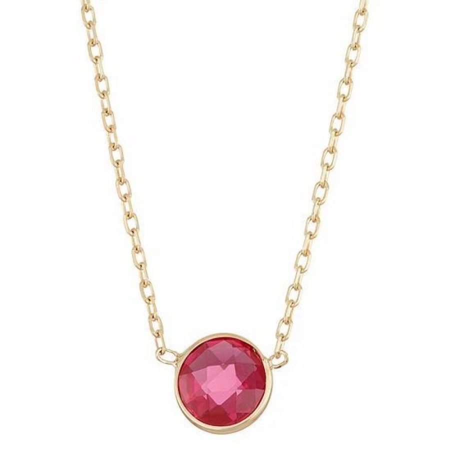 * Designs By Gioelli 10K Gold Lab-Created Ruby Circle Pendant Necklace | Jewelry