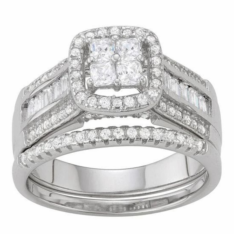 * Designs By Gioelli Lab-Created White Sapphire Square Ring Set | Jewelry