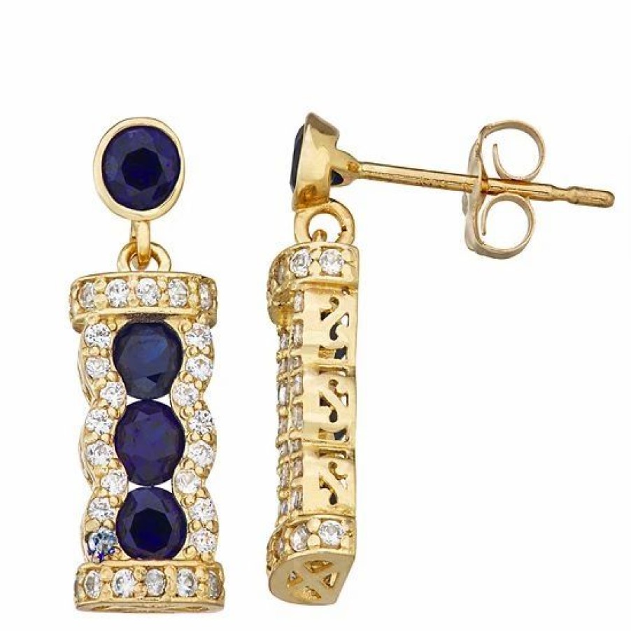 * Designs By Gioelli 10K Gold Gemstone Dangle Earrings | Jewelry