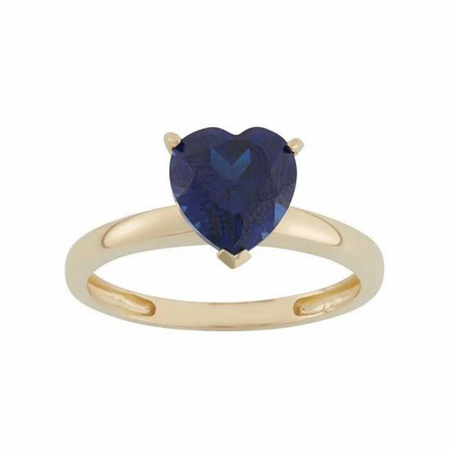 * Designs By Gioelli Lab-Created Sapphire 10K Gold Heart Ring | Jewelry